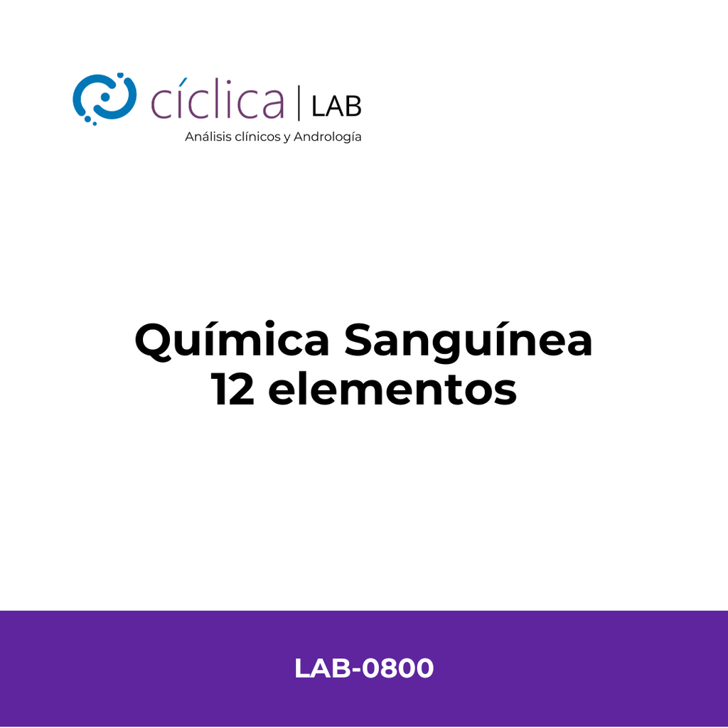 LAB-0800 QUÍMICA SANGUÍNEA 12 ELEMENTOS