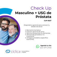 CUP-0027 Check up Masculino + USG de Próstata