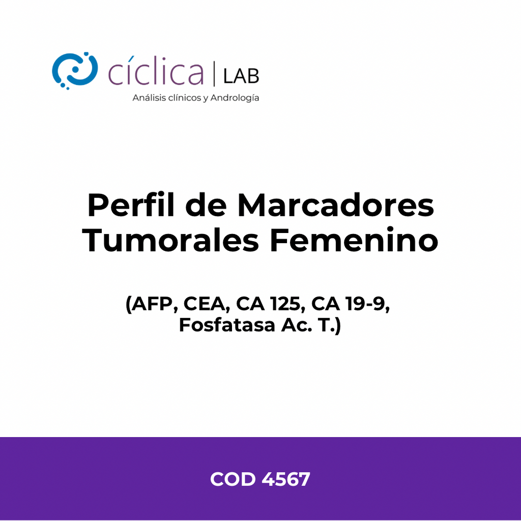 LAB-0053 PERFIL DE MARCADORES TUMORALES FEMENINO (AFP, CEA, CA125, CA 19-9, Fosfatasa ac. T.)